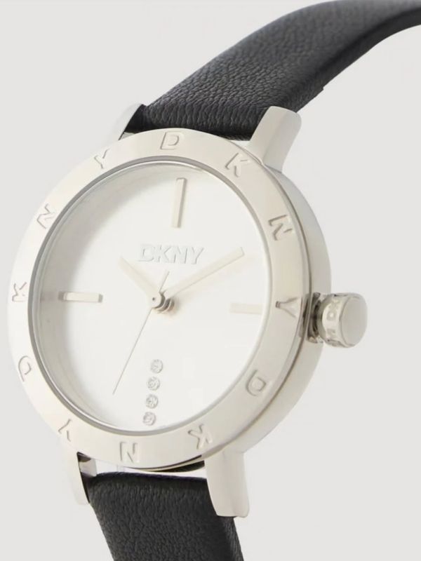DKNY Watch, silver & black