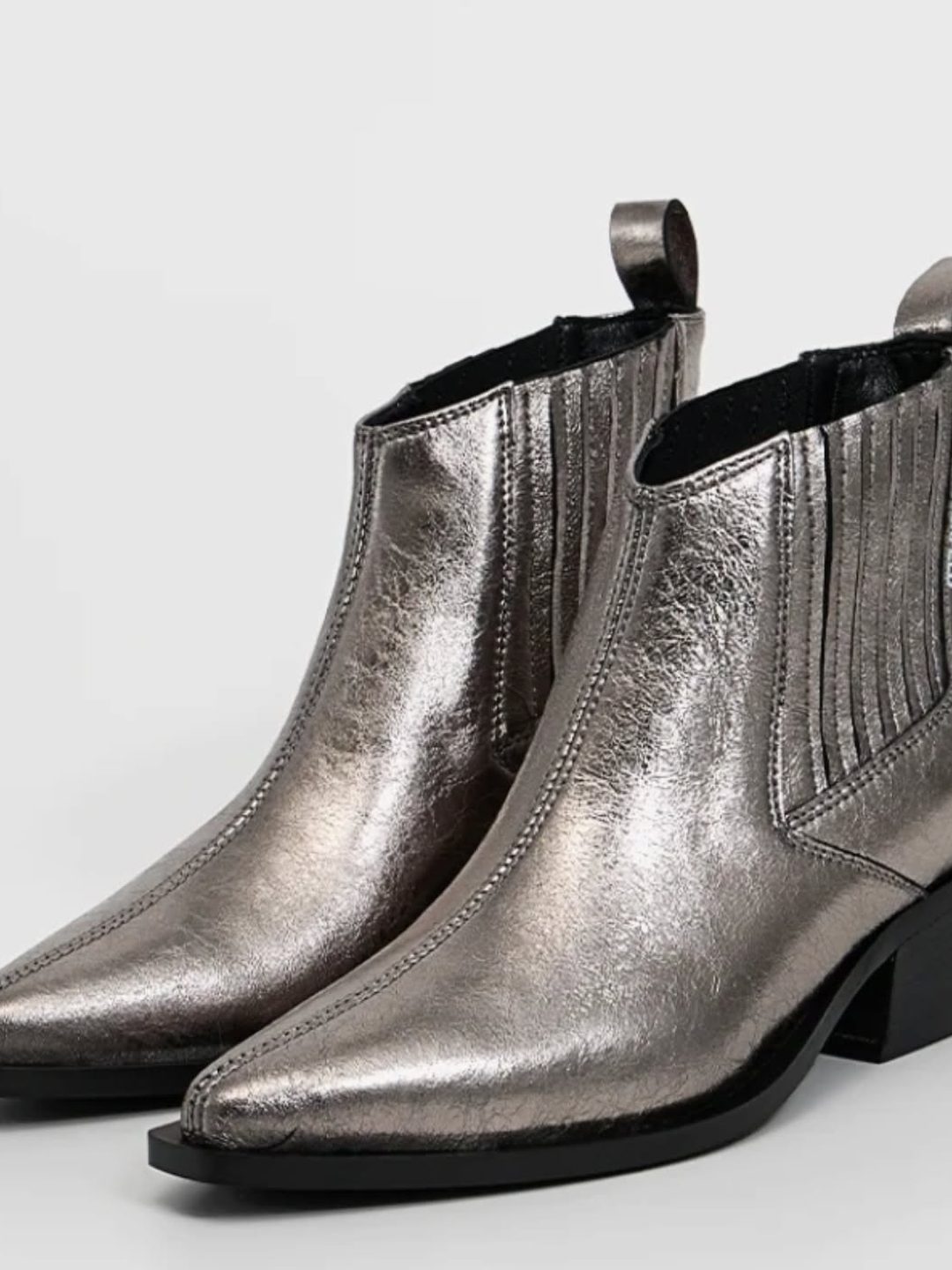 Metallic ankle boots